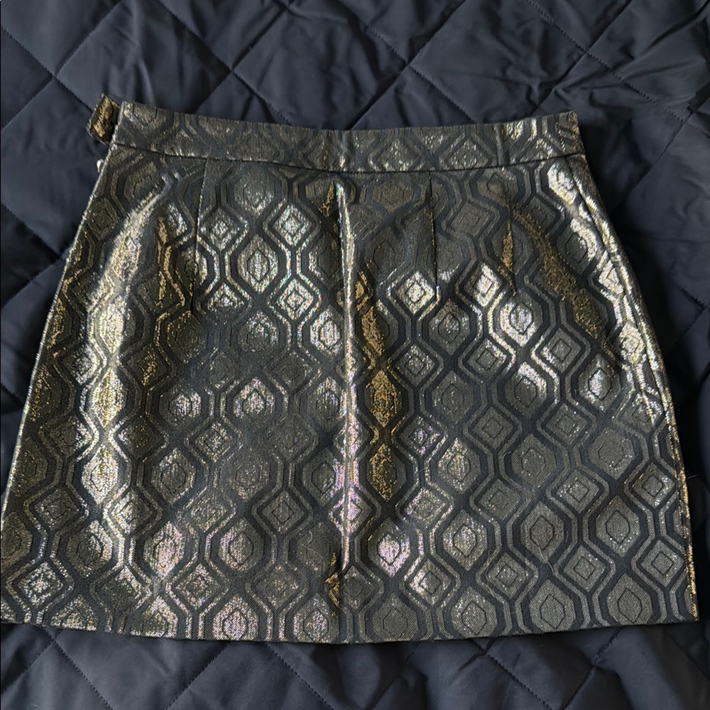 ModCloth Gold Patterned Skirt - Picture 2 of 5